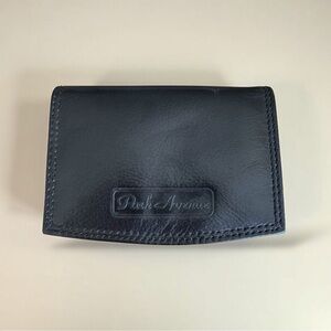 Vintage Park Avenue Black Leather Wallet Vera Pelle Italy Trifold  Coin Pocket